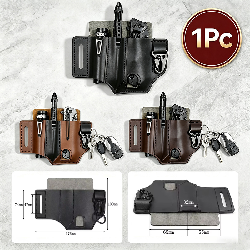 Edc Carry Belt Leather - Appendiabiti in pelle di vacchetta Porta