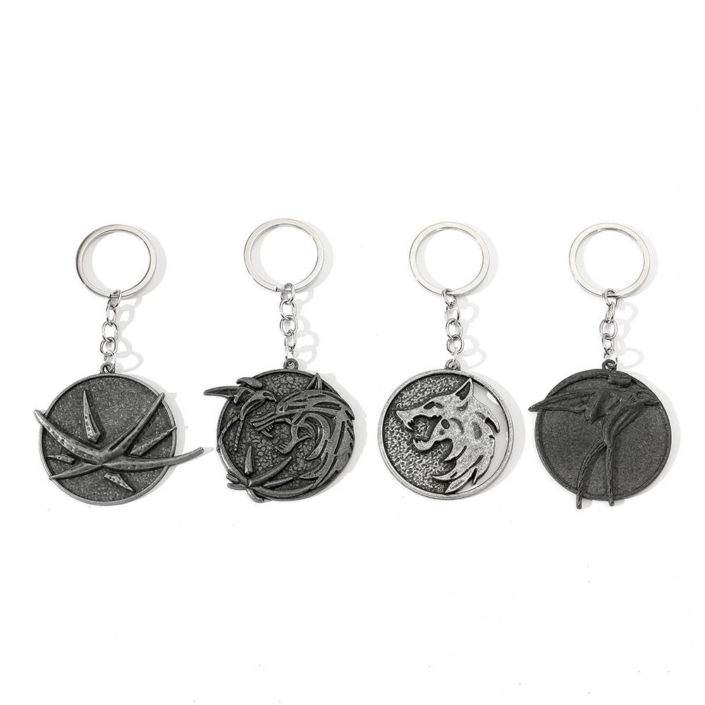 Carabiner Keychain - Portachiavi Vintage con Testa di Lupo,