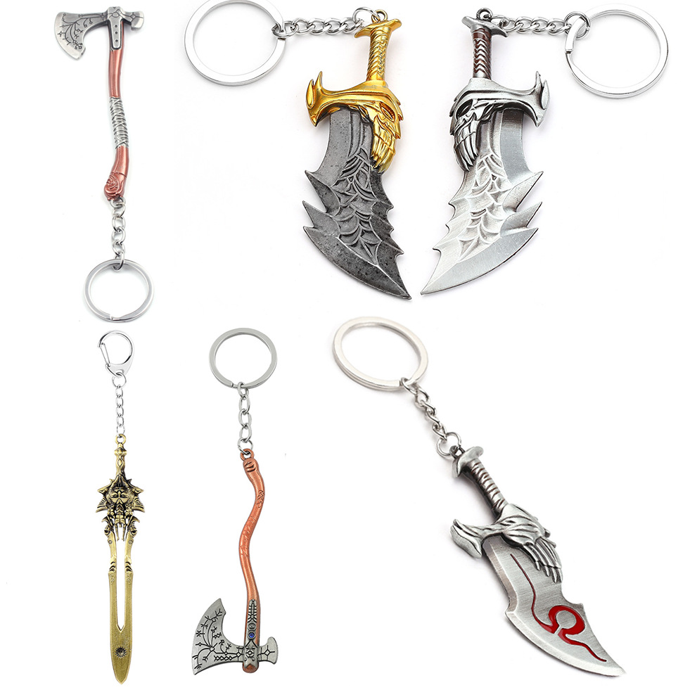 Carabiner Keychain - Portachiavi con Pendente Spada di Kratos