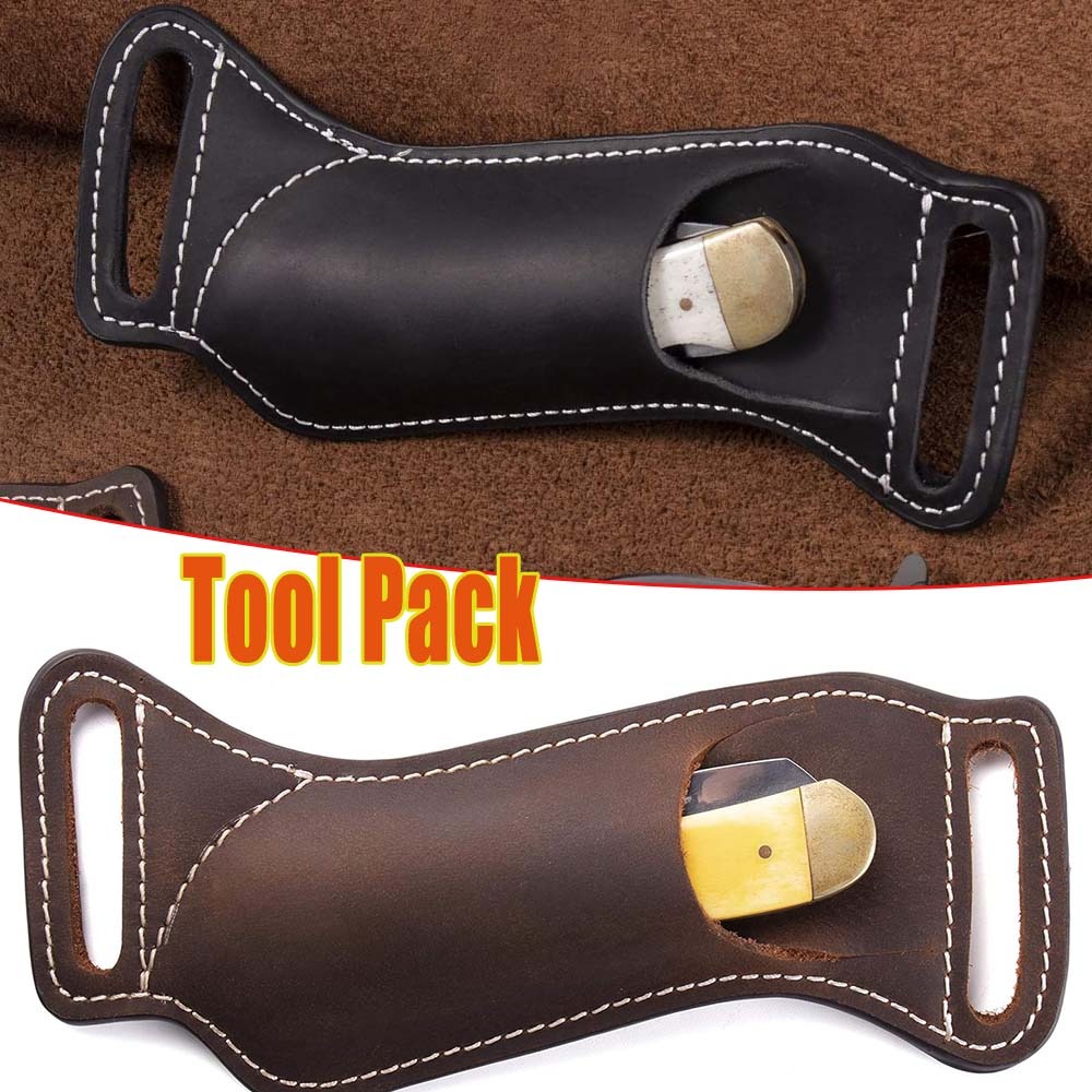 Edc Carry Belt Leather - Fodero per Coltello Tattico Pieghevole EDC,