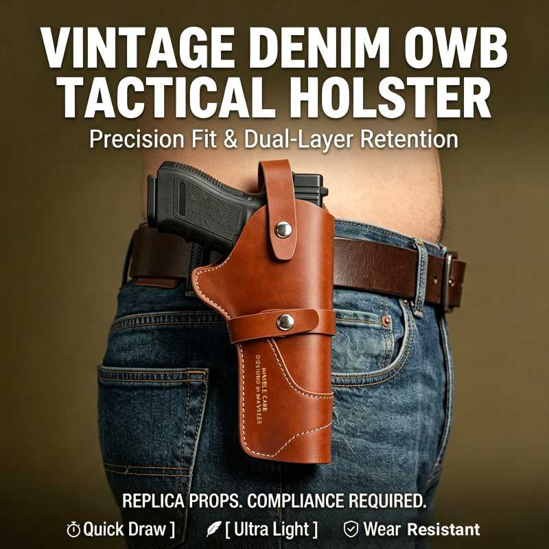 Edc Carry Belt Leather - Fondina Vintage in Pelle per Revolver,