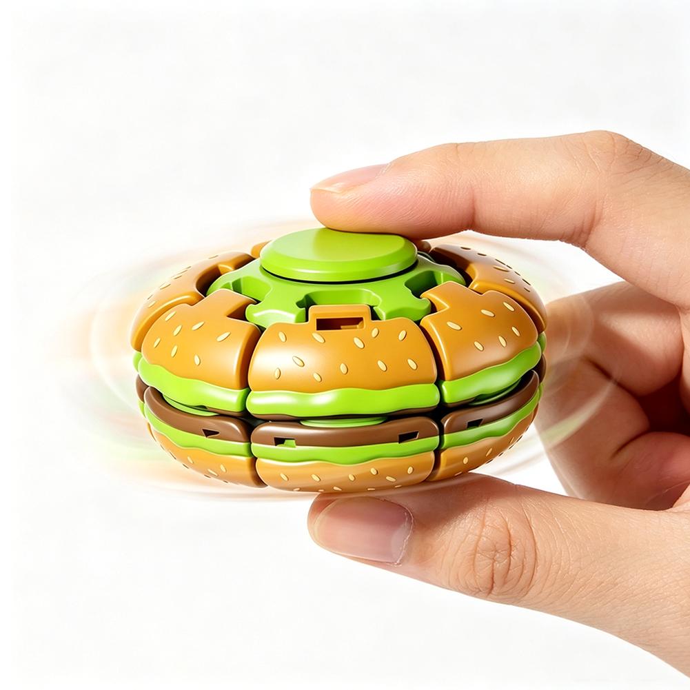 Fidget Spinner Bearing - Giocattolo Antistress a Forma di Hamburger,
