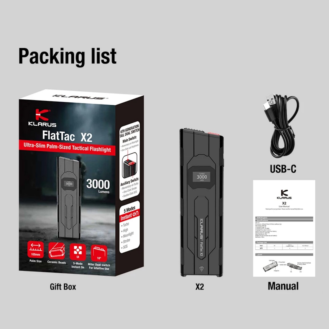 Torcia tattica EDC Klarus 3000 - Edc Carry Flashlight recensione e prezzo